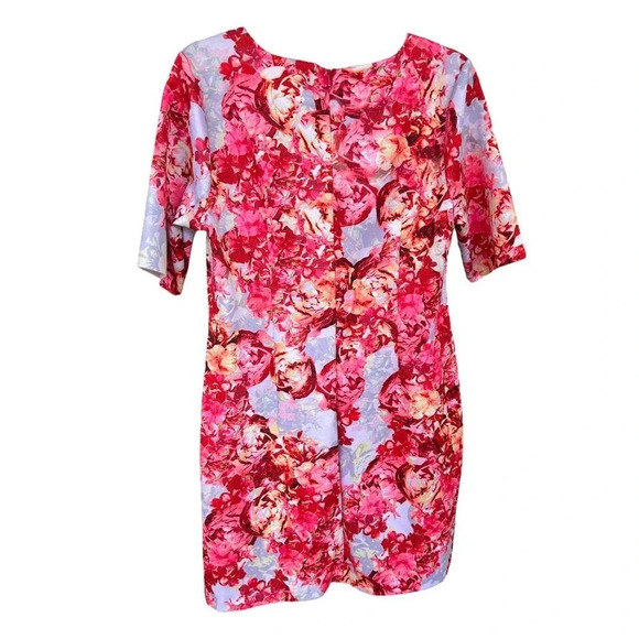 CeCe by Cynthia Steffe Women's Pink Multishade Floral Shift Dress Size Large - Picture 6 of 6
